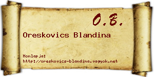 Oreskovics Blandina névjegykártya